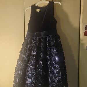 American Princess Navy Floral Kids Formal Dress